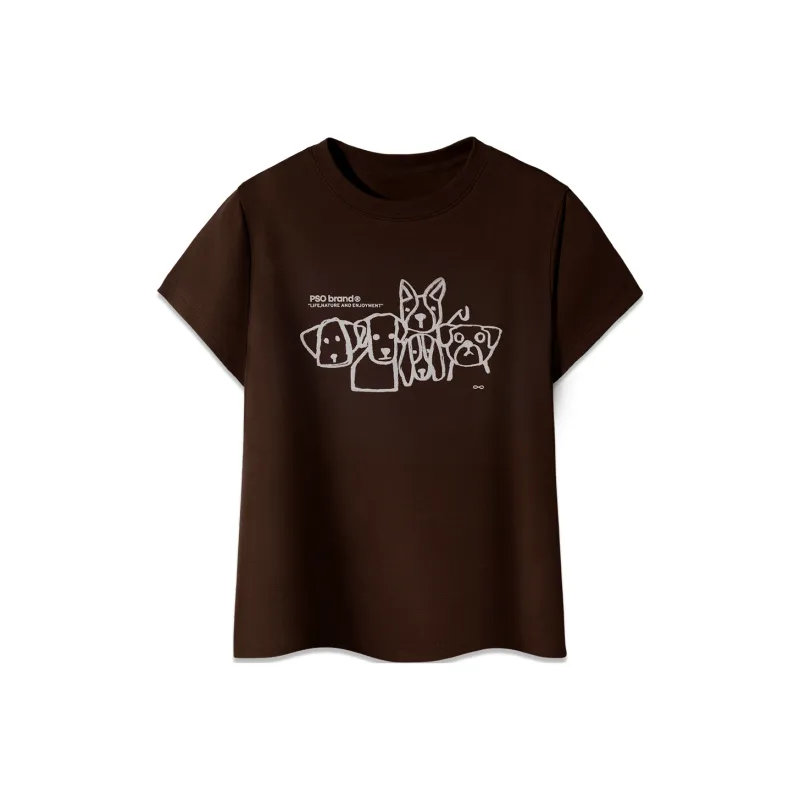 PSO Brand Puppy Series Trendy Brand Trendy Drop Shoulder Top Short Sleeved T Shirts Unisex-39