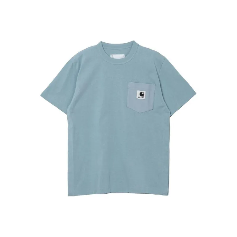 Carhartt Wip X Sacai X Carhartt WIP FW23 Co-branded Series T-Shirts Unisex Sky Blue-0