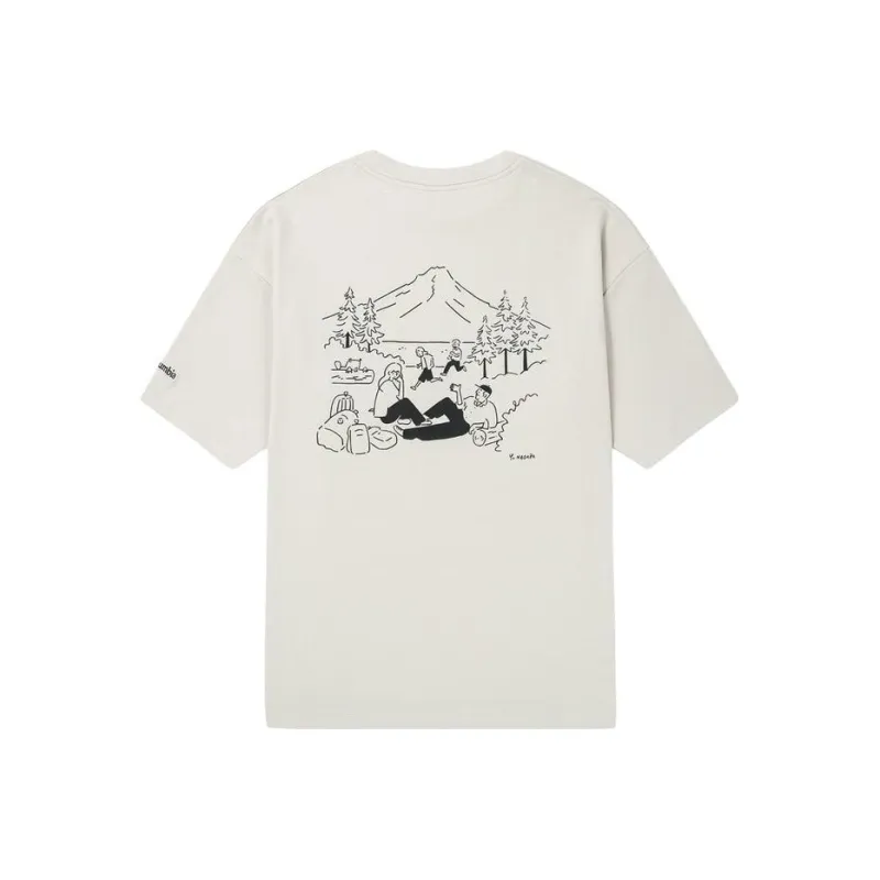 Columbia Drop Shoulder Sleeve T-Shirt Unisex Khaki-0