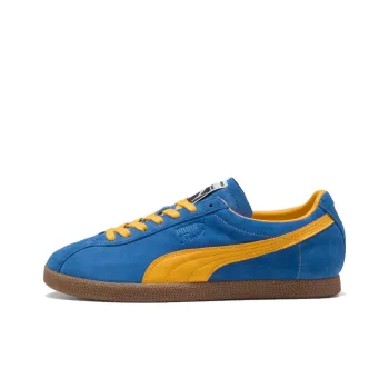 PUMA Brasil Anti Slip Wear Resistant Low Top Skateboard Shoes Unisex Blue Yellow