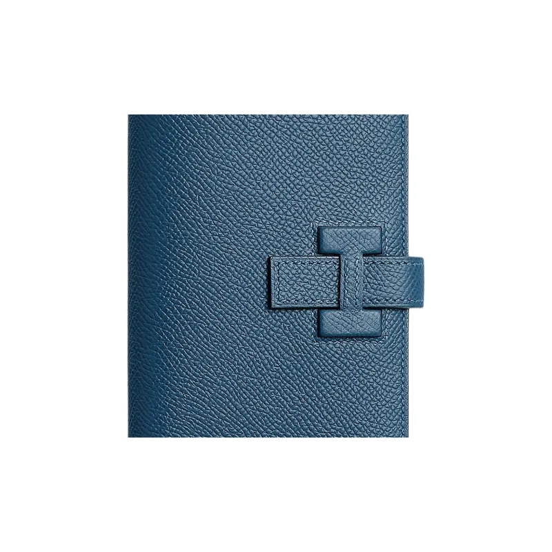 HERMES New H Passant Epsom Calfskin Wallet Unisex S4 Deep Blue Dark Blue-2