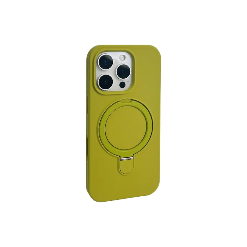 Sopi Silicone Material Solid Color Magnetic Stand Phone Cases Compatible With IPhone 16/15 Pro Max/Apple 13/14 Pro/Max-46