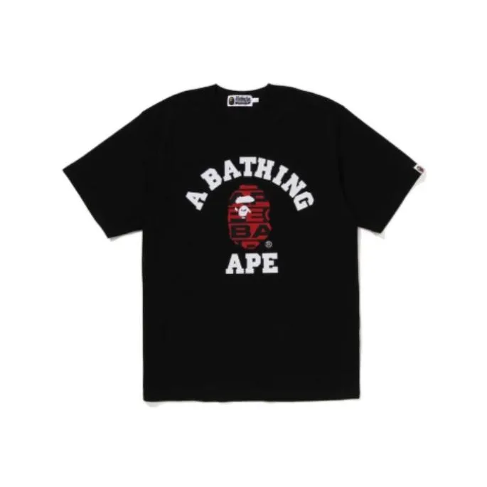 A BATHING APE Lux Sport Pattern College Tee-0