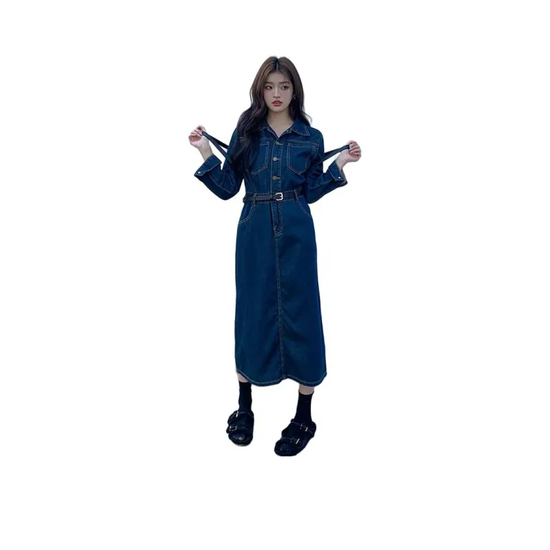 PLANE DRIFT Long Sleeved Dresses Women's Blue Long-2