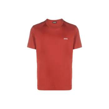 Ermenegildo Zegna Logo embroidered Cotton T shirt