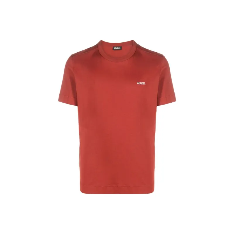 Ermenegildo Zegna Logo embroidered Cotton T shirt-0