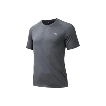 Anta Running Collection Raglan Sleeve T Shirt Men's Castle Gray