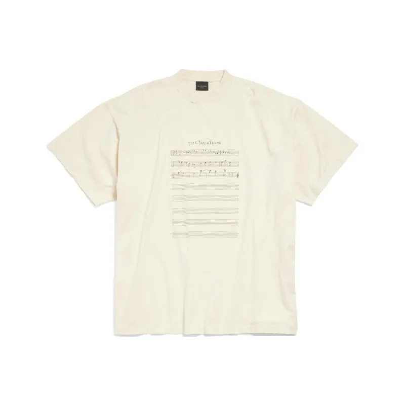Balenciaga SS24 T Shirt Loose Fit Style Men's Beige-0