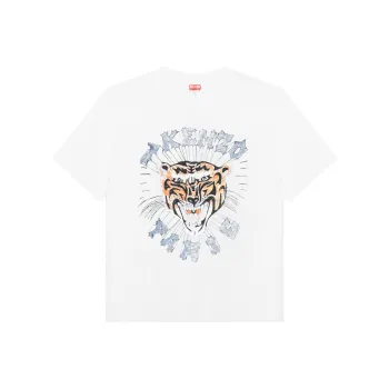 KENZO Logo Tiger Printed Crewneck T Shirt