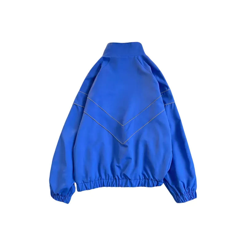 TESTUNG Trendy Line Stand Collar Raglan Loose Fit Zip Up Jackets Coat Men's-5