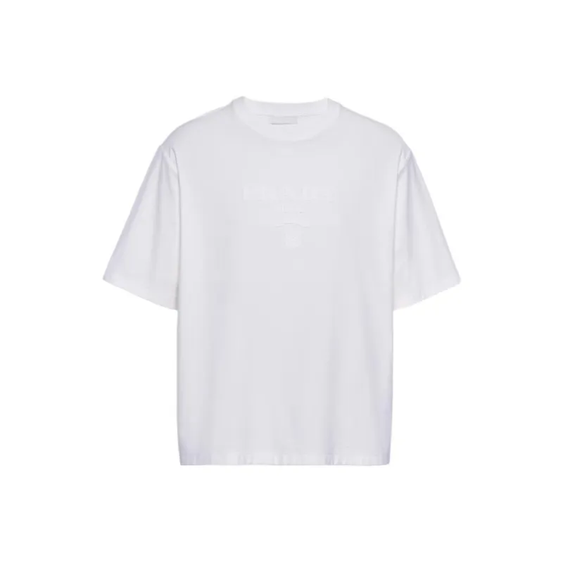PRADA Logo Detailed Crewneck T Shirt-0