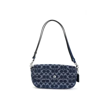 COACH Brook Flap Fabric Handbag, Shoulder Bag Women's Blue