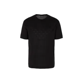 EMPORIO ARMANI Logo appliqué Crew neck T shirt