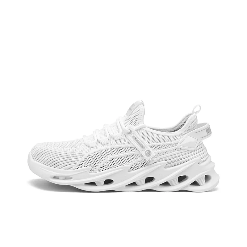 Warrior Anti Slip And Wear Resistant Breathable Low Top Casual Running Shoes Men's White-0
