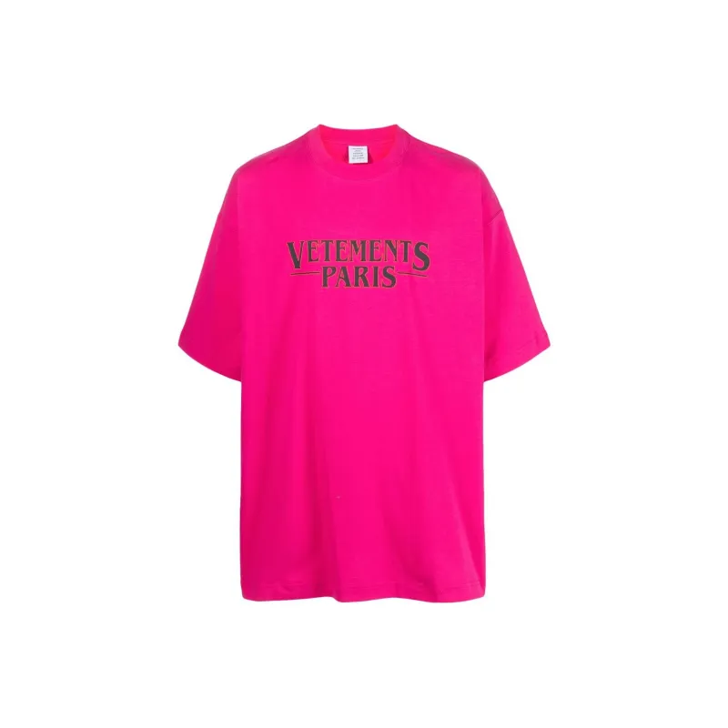 Vetements T-Shirts Unisex Peach Pink-0