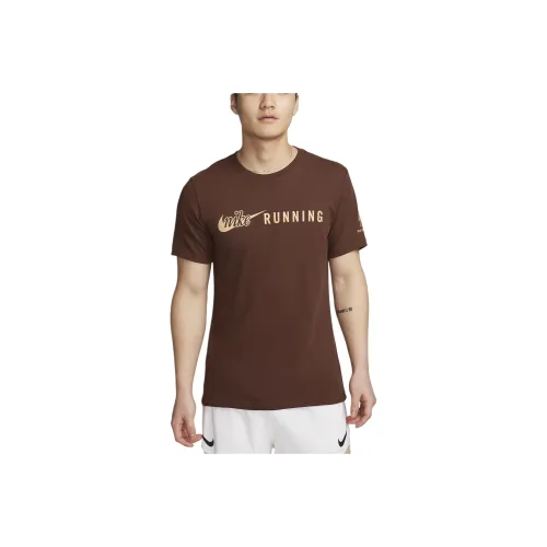 Nike Dri FIT T Shirt Men's Brown