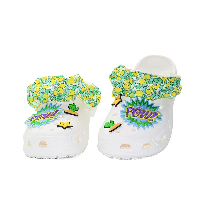 OUBT Niche Hip Hop Style, Explosive Citrus Lemon Clogs Men's White-3