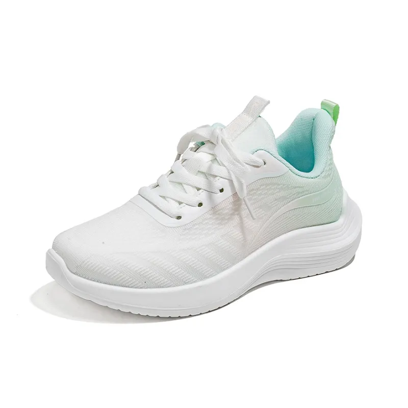 Warrior Anti Slip And Wear Resistant Breathable Low Top Running Shoes Women's White Green-1