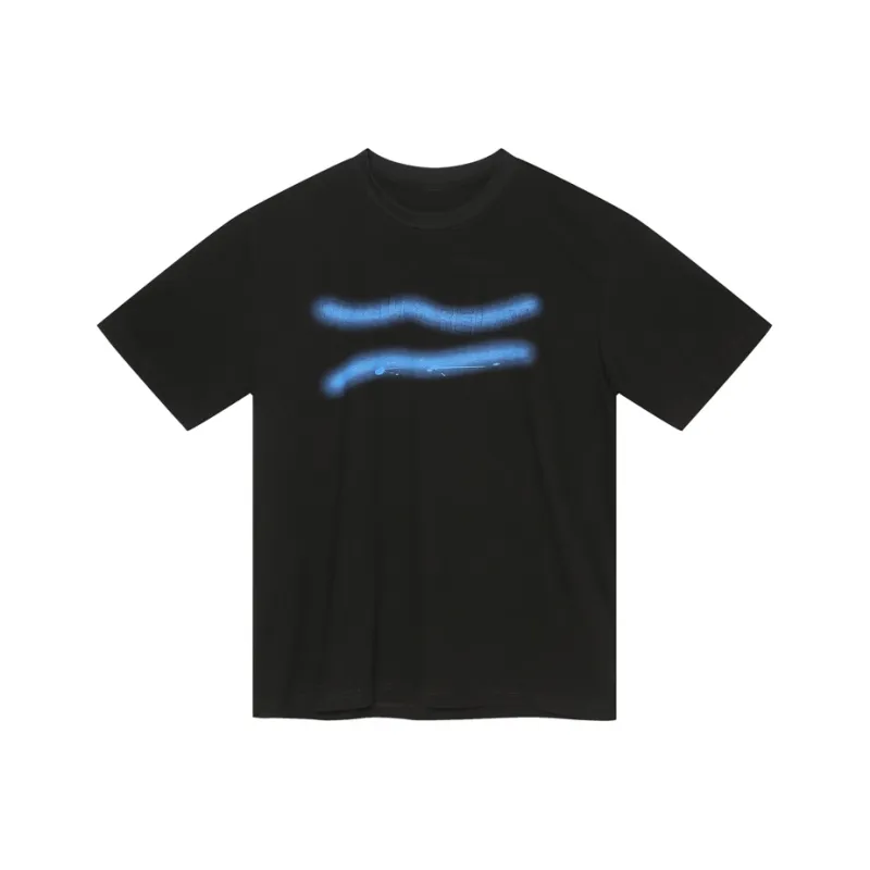Voguo Relay Crew Neck Couple T Shirt Unisex Black White-4