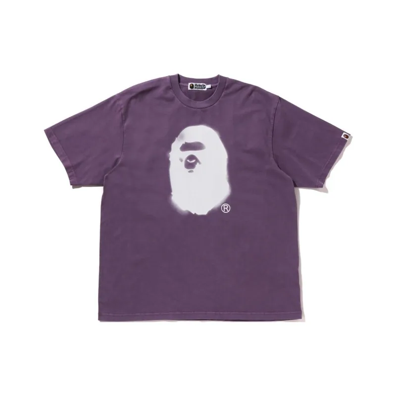 A BATHING APE Spray Ape Head Garment Dyed Relaxed Fit Tee-0