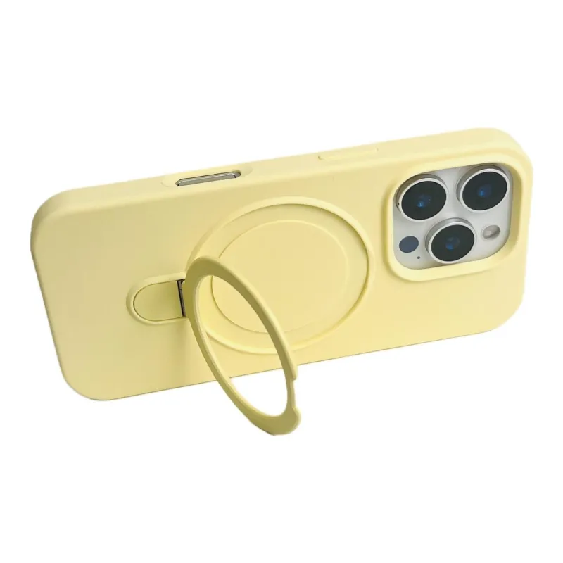 Sopi Silicone Material Solid Color Magnetic Stand Phone Cases Compatible With IPhone 16/15 Pro Max/Apple 13/14 Pro/Max-29