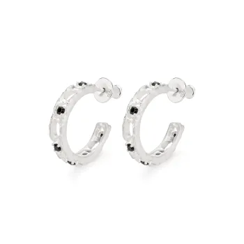 Empress 47 Concept 925 Sterling Silver Tree Hole Hoop Earrings Unisex