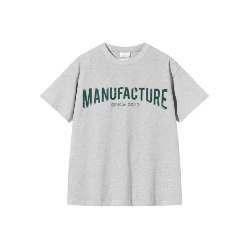 MANUFACTURE 플라워 그레이 남녀공용 티셔츠