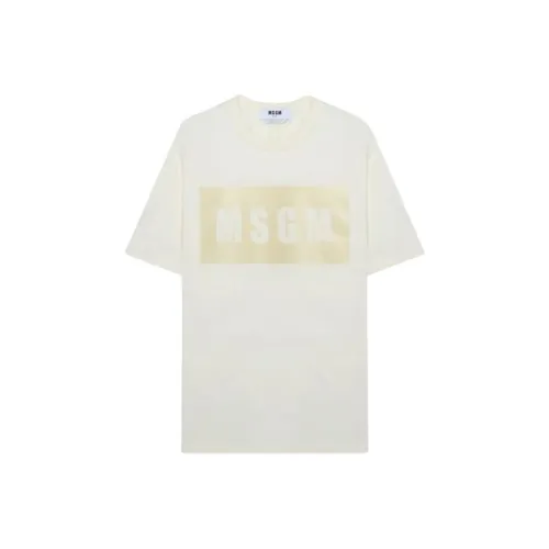 MSGM T Shirt Men's Beige Yellow