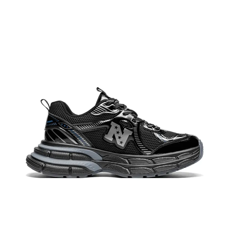 NFL Sneaker Lightweight And Breathable Low Top Chunky Sneakers Men's Black-1