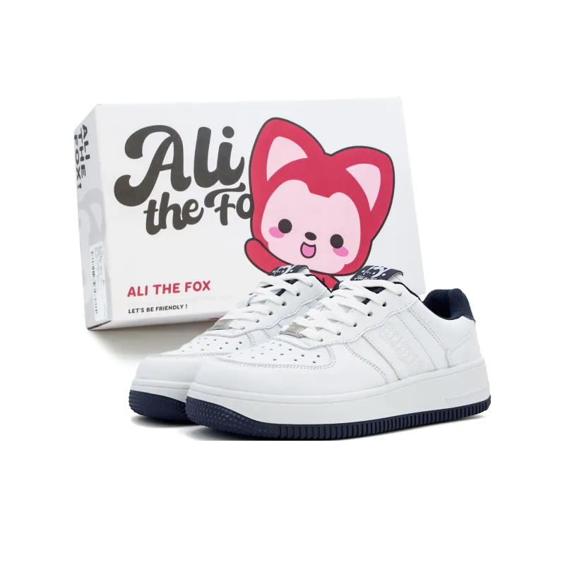 ALI THE FOX Low-Top Skateboard Shoes Women's Classic White/Hai Chang Blue-6