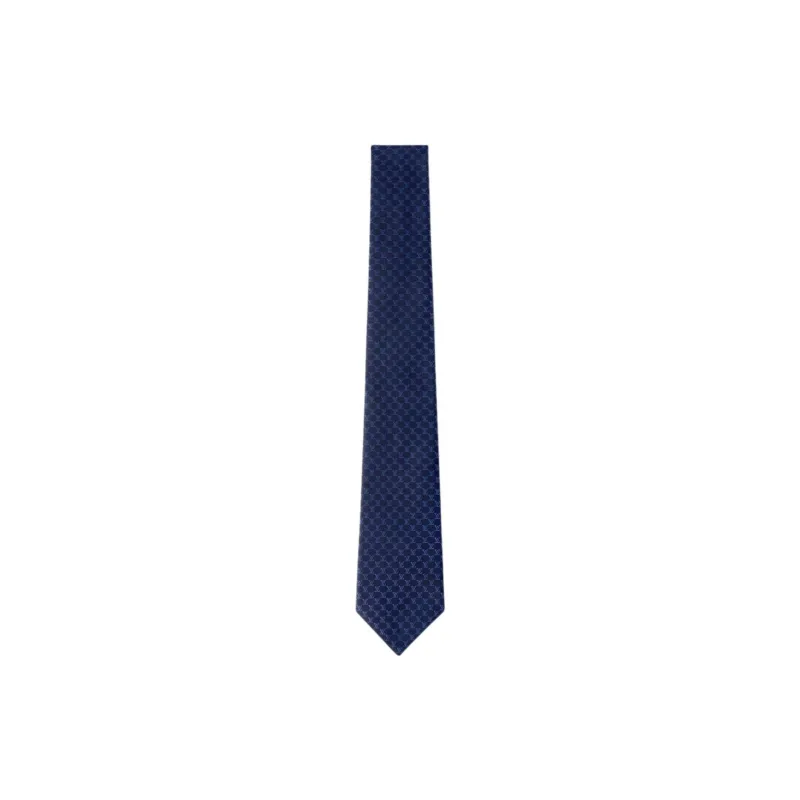 LOUIS VUITTON Mulberry Silk Ties Men's Dark Blue-0