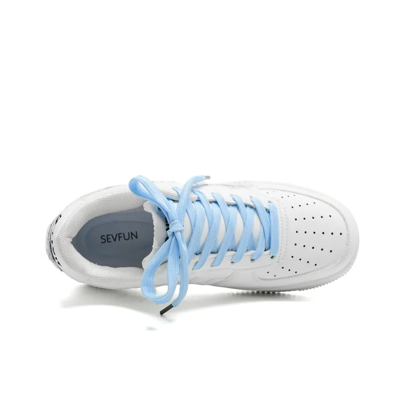 7 SEVFUN Lightweight And Breathable Low Top Skateboard Shoes Unisex Goku White-5