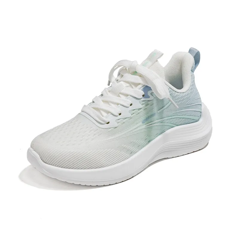 Warrior Anti Slip Wear Resistant Low Top Casual Running Shoes Women's White Green-1