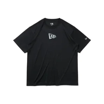 New Era Short Sleeve Rush T Shirt Rear Vertical Logo T Shirt Unisex Black