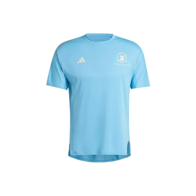 Adidas Boston Marathon 2024 Adizero Running Tee T-Shirt Men's Blue-0