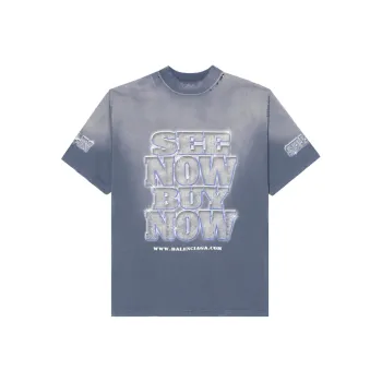 Balenciaga T Shirt Loose Fit Style Unisex Blue