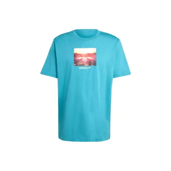 Adidas Originals Sunset Graphic Tee T Shirt Men's Arctic Ocean Blue
