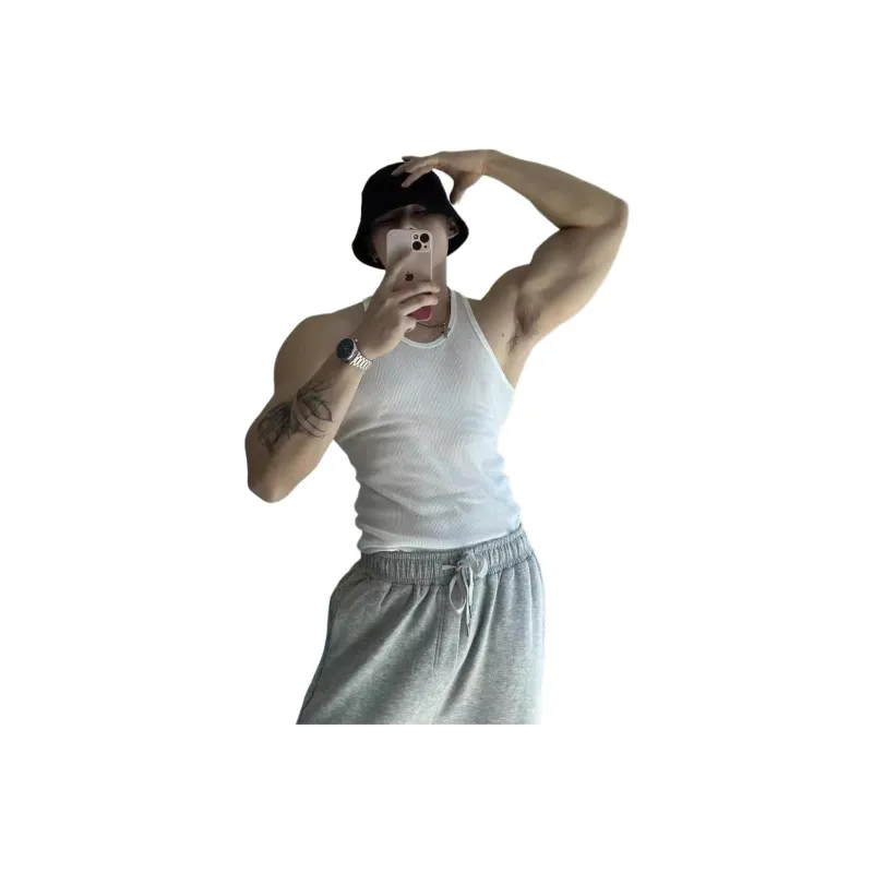 TESTUNG Fashion Minimalist Style Sleeveless Sports Shirt Unisex-17