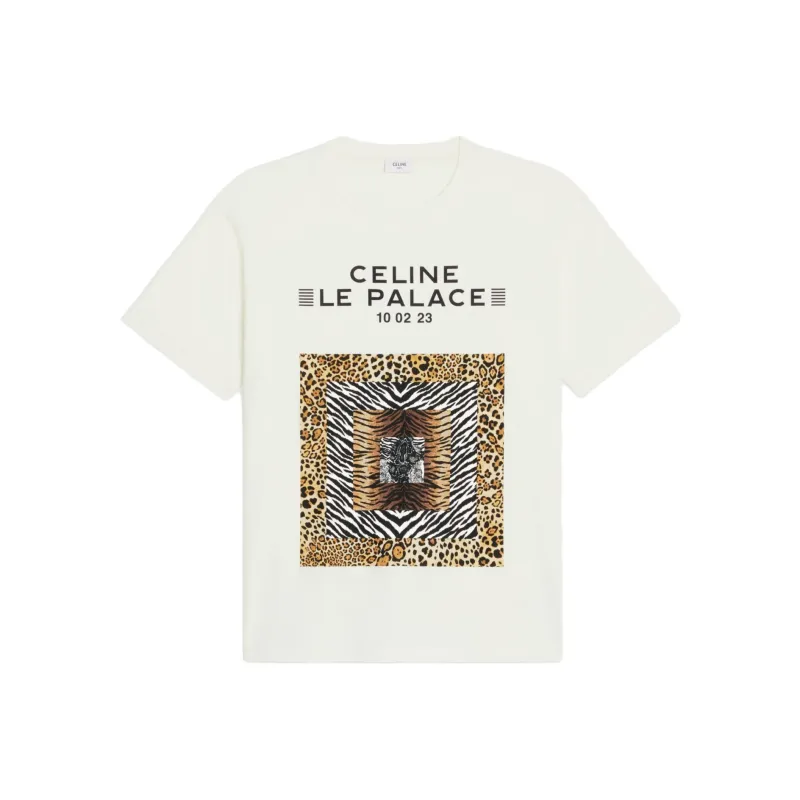CELINE T-Shirts Men Gray White-0
