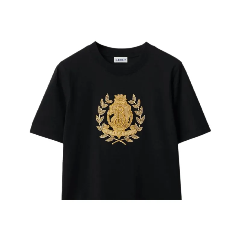 Burberry B Crest Embroidered Crewneck T Shirt-4
