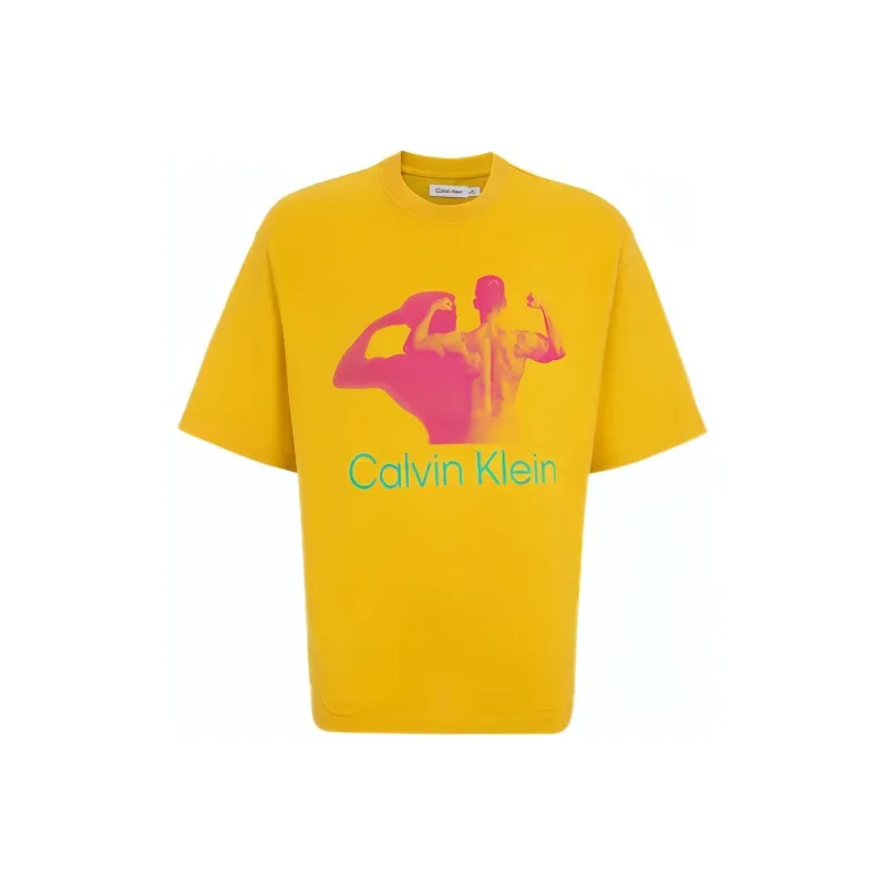 Calvin Klein Simple Series T Shirts Unisex Yellow-0