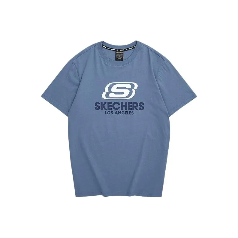 Skechers T-Shirt Unisex Blue Floral Crown-0