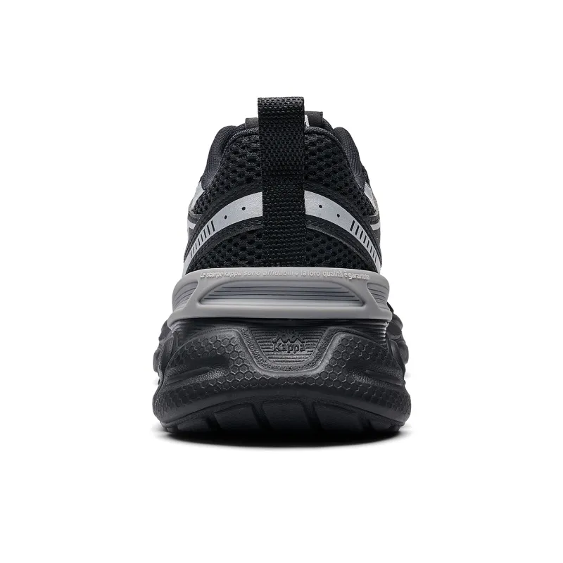 Kappa Anti Slip Wear Resistant Low Top Running Shoes Unisex Black Silver-4