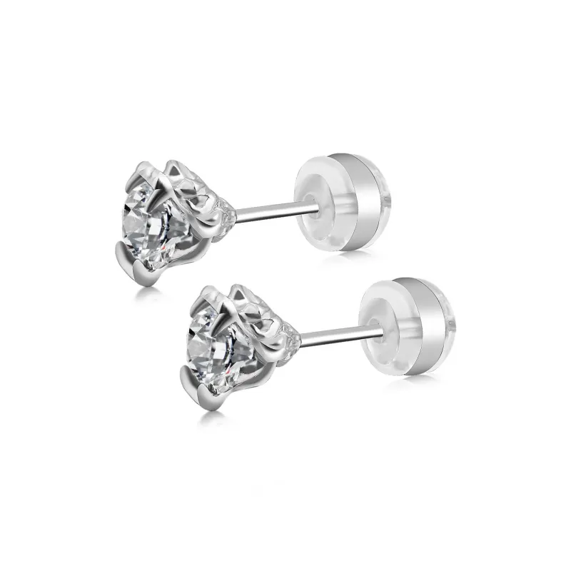 WIC 925 Sterling Silver Stud Earrings Unisex-12
