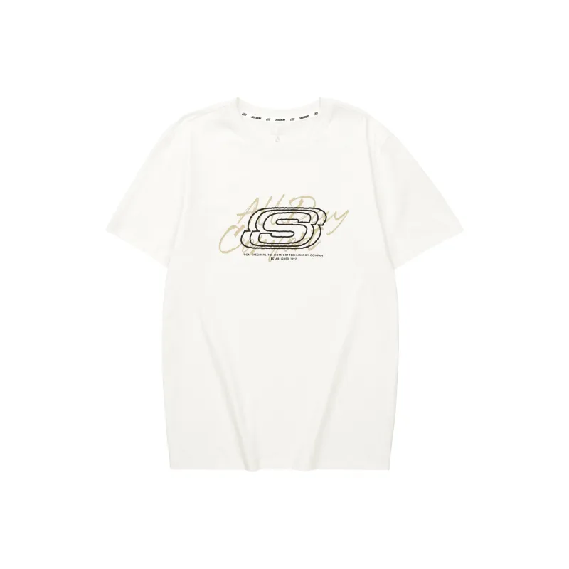Skechers T Shirt Unisex Marshmallow White-0
