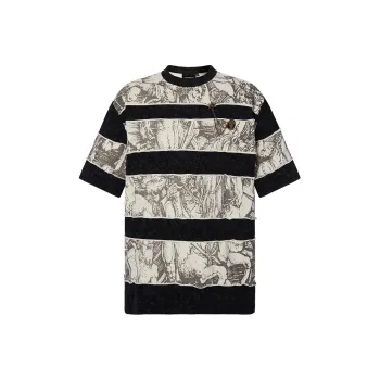 ROCAWEAR T Shirt Unisex Black White Stripes