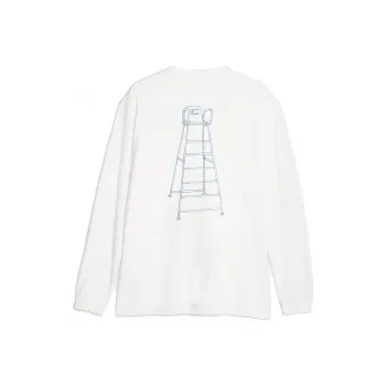 PUMA MMQ SERVICE LINE Long Sleeve Tee T Shirt Unisex White