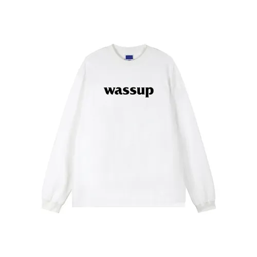 WASSUP 로고 남녀공용 티셔츠