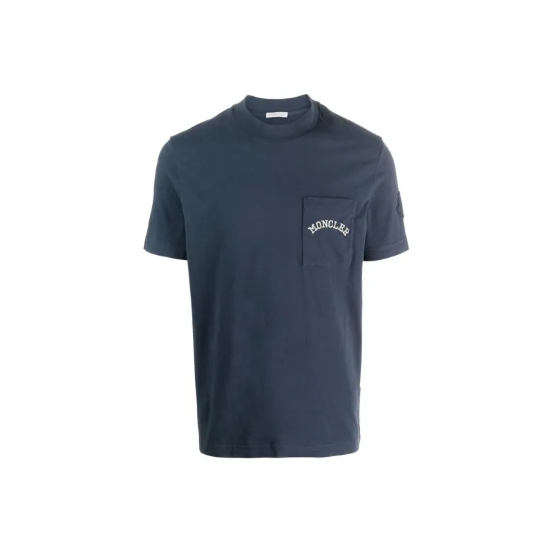Moncler T-Shirts Men Navy Blue-0