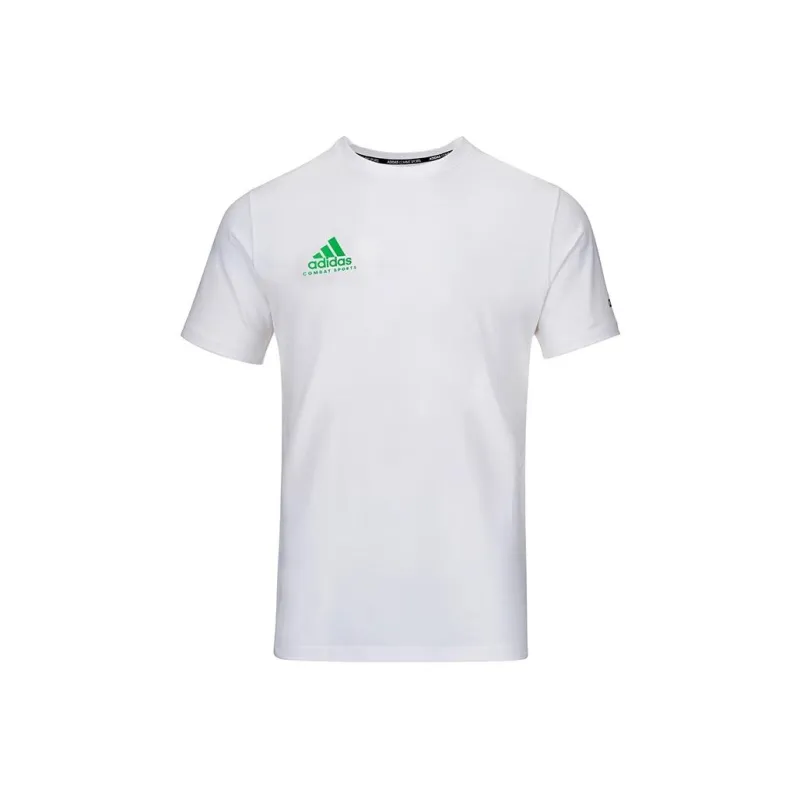 Adidas T Shirts Men White With Green Logo-0